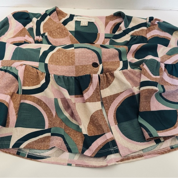 Monteau Los Angeles Retro Midi Dress Button Fron Size Medium Geometric Design - Picture 10 of 16